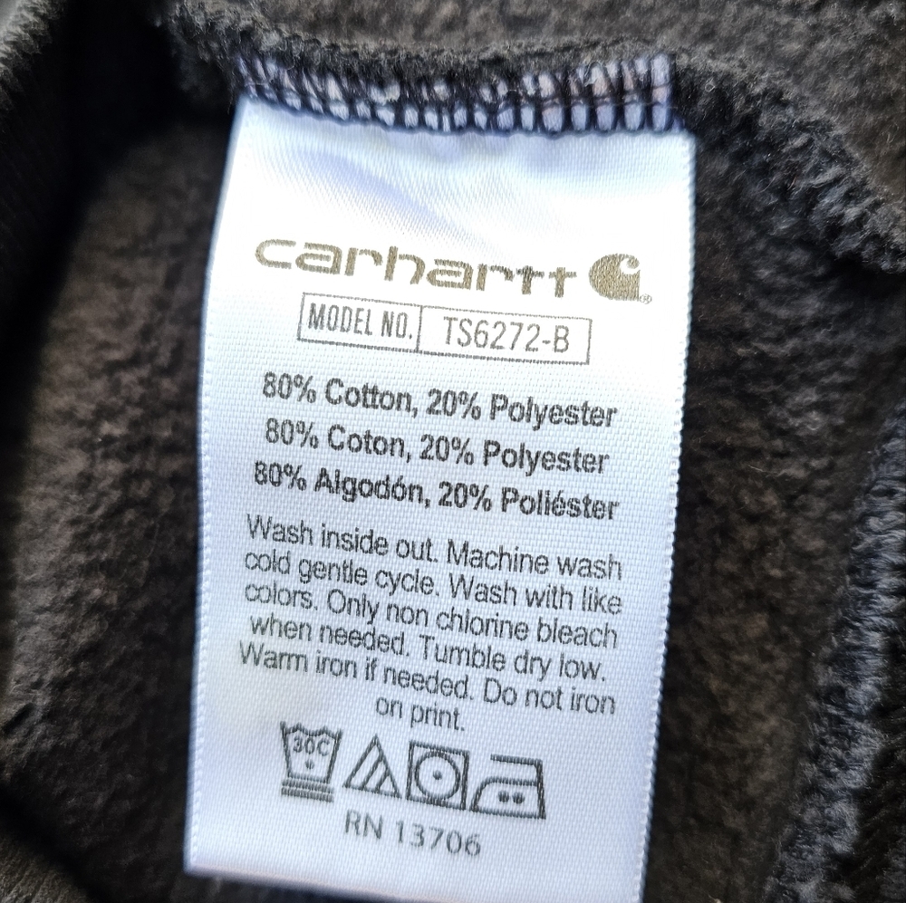 Carhartt Kids Jr Black Hoodie Sweater Sizes 18-20 XL - Picture 4 of 4